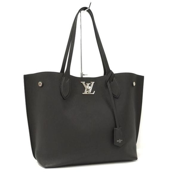 Louis Vuitton LockMe Go Tote Bag Leather Noir Black - Picture 1 of 9